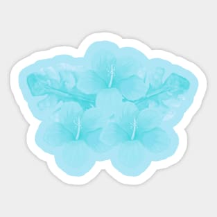 Tropical Light Blue Hibiscus Flower Sticker